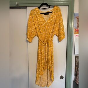 MINKPINK Yellow Floral High Low Dress